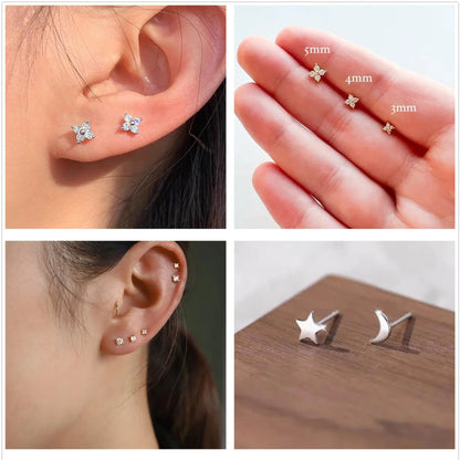 3 Pairs 18K Gold Plated Moon Stud Earrings for Women Hypoallergenic Small Cartilage Post Earring Sets Birthday Graduation Jewelry Gifts Teen Her Mom Girlfriend Female Lady Wife Adults Ideas