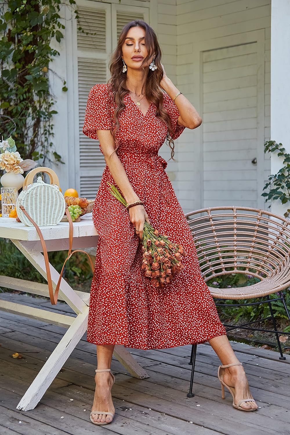 Elevate Your Summer Wardrobe with Our Women's Floral Boho Maxi Dress – Perfect for Weddings, Beach Vacations, and Tea Parties!
