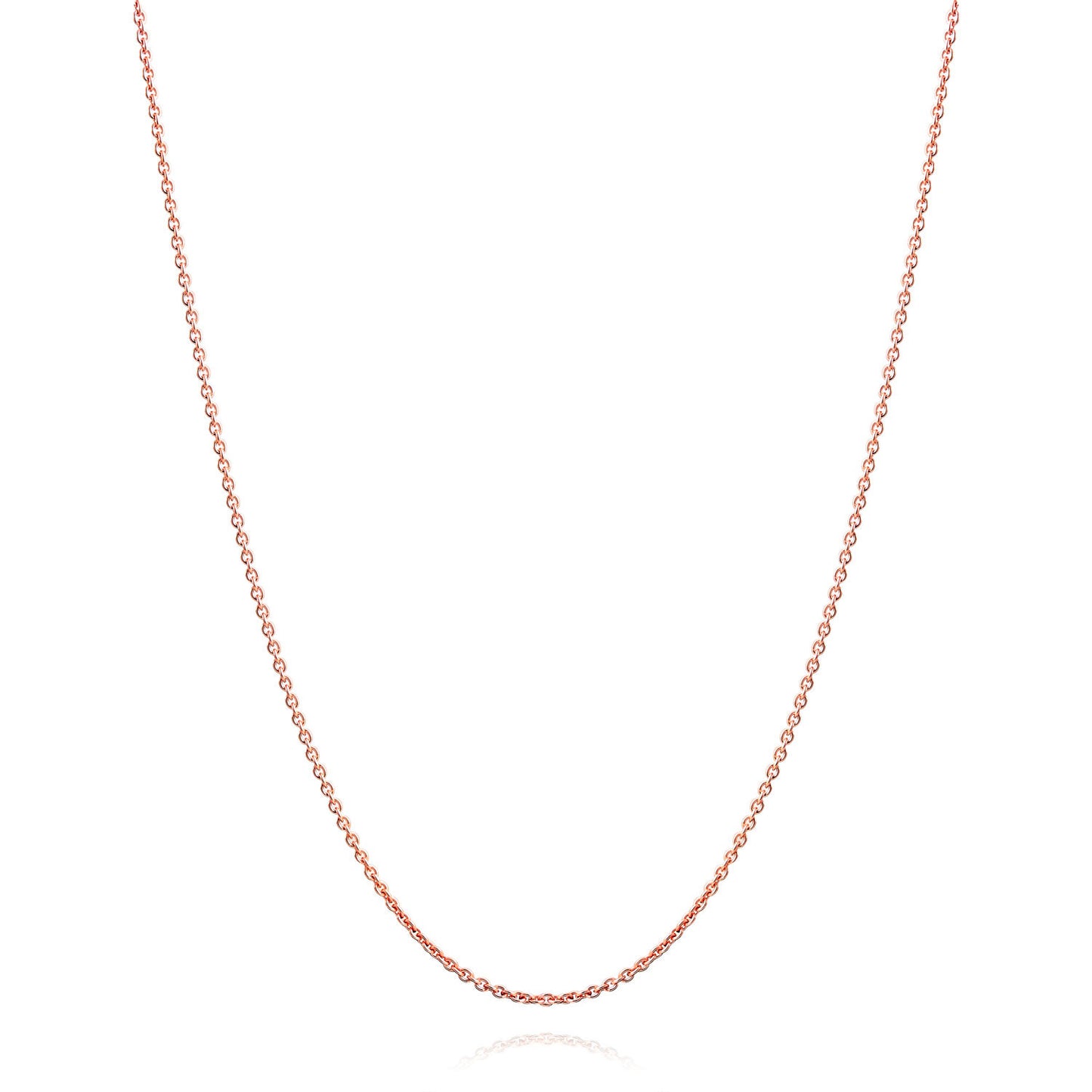 Bling Jewelry Womens Thin Rolo Chain Necklace Rose Gold Plated Sterling Silver Made Italy 16-24 Inch