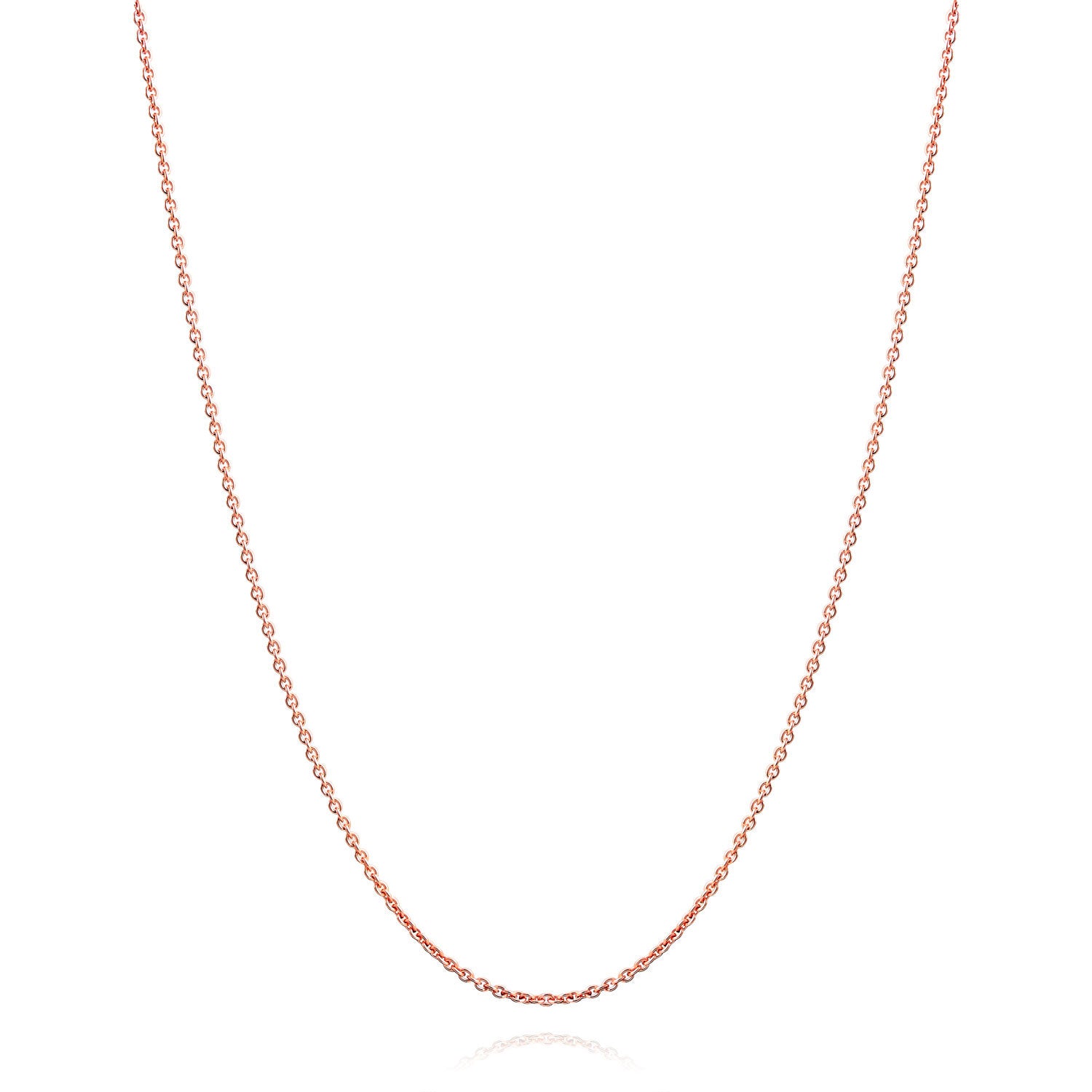 Bling Jewelry Womens Thin Rolo Chain Necklace Rose Gold Plated Sterling Silver Made Italy 16-24 Inch