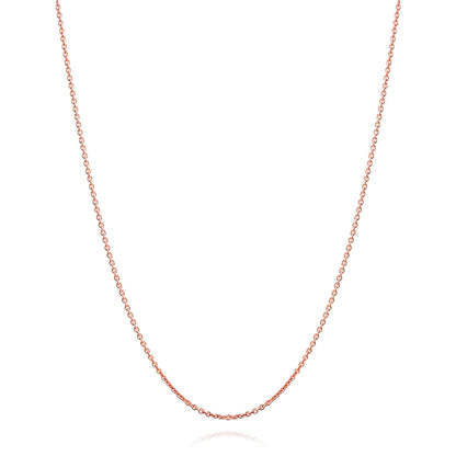 Bling Jewelry Womens Thin Rolo Chain Necklace Rose Gold Plated Sterling Silver Made Italy 16-24 Inch