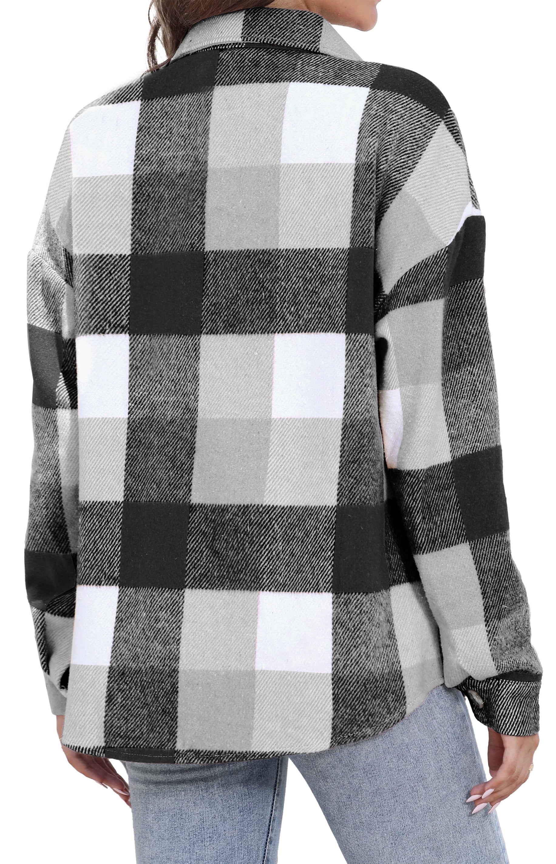 Stylish Women's Long Sleeve Plaid Flannel Shacket Jacket - Perfect for Every Occasion!
