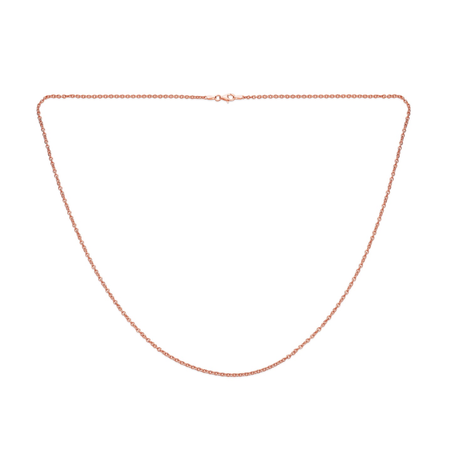 Bling Jewelry Womens Thin Rolo Chain Necklace Rose Gold Plated Sterling Silver Made Italy 16-24 Inch