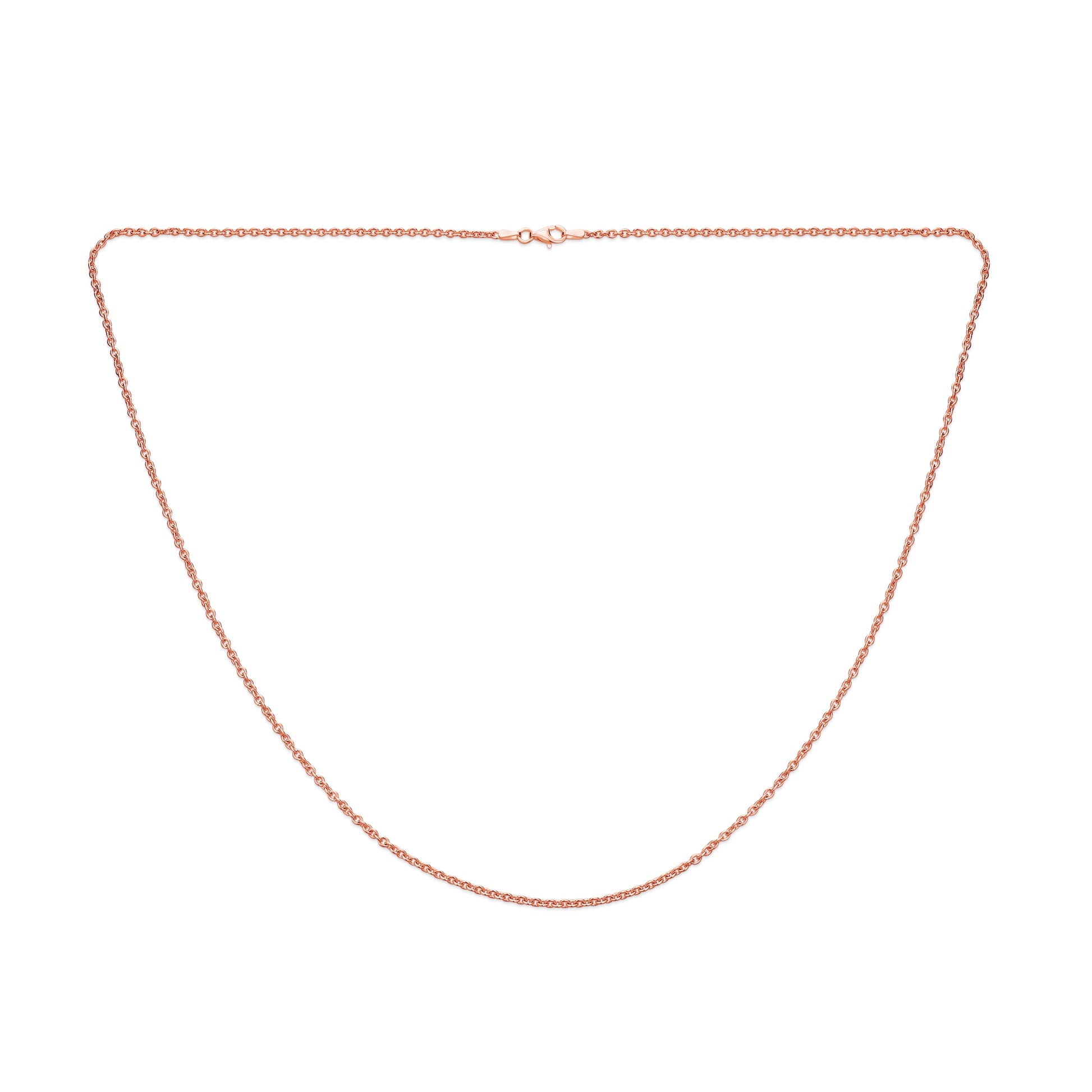 Bling Jewelry Womens Thin Rolo Chain Necklace Rose Gold Plated Sterling Silver Made Italy 16-24 Inch