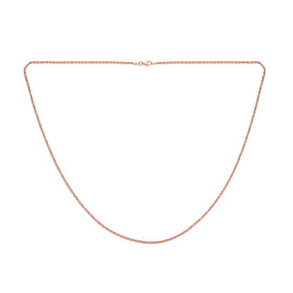 Bling Jewelry Womens Thin Rolo Chain Necklace Rose Gold Plated Sterling Silver Made Italy 16-24 Inch