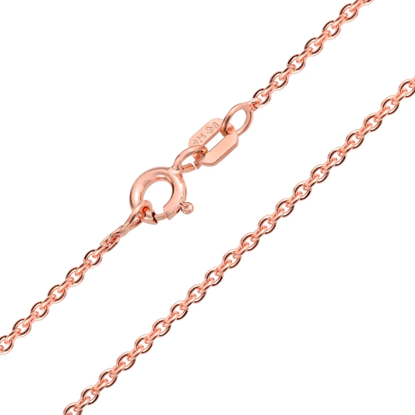Bling Jewelry Womens Thin Rolo Chain Necklace Rose Gold Plated Sterling Silver Made Italy 16-24 Inch